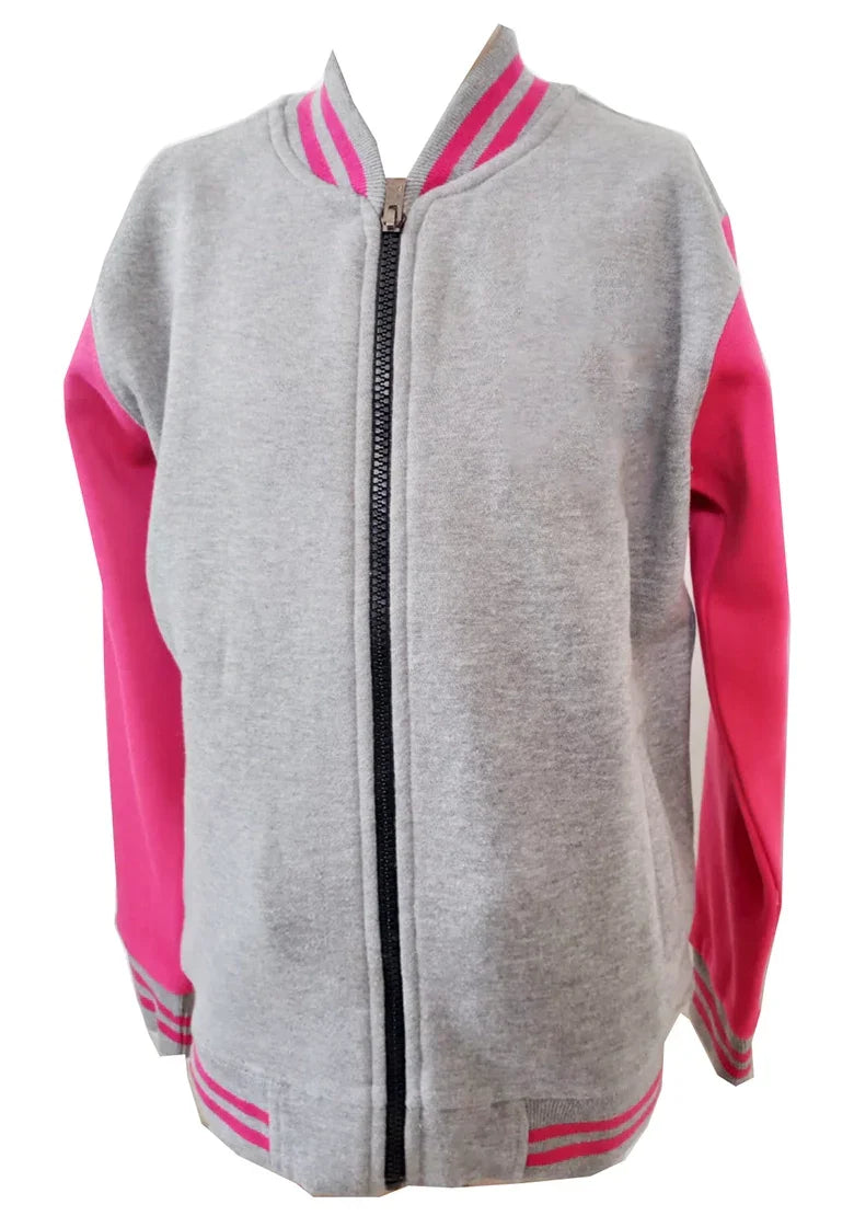 unisex grey and pink jacket, soft and stylish