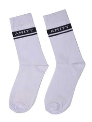 Amity White Unisex Socks